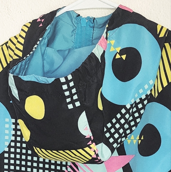 Super Massive Women's Printed Multi-colored Hooded Windbreaker Zip Front Sz S - Picture 7 of 11